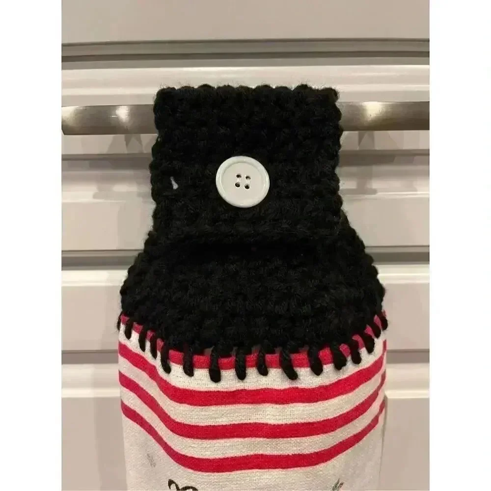 Crochet Top Kitchen Towel- Merry Everything & Happy Always